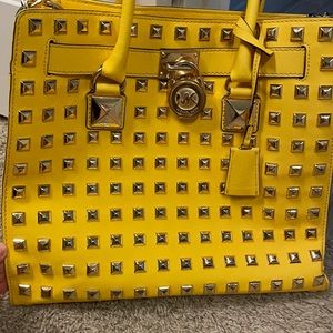 Michael Kors yellow bag with studs